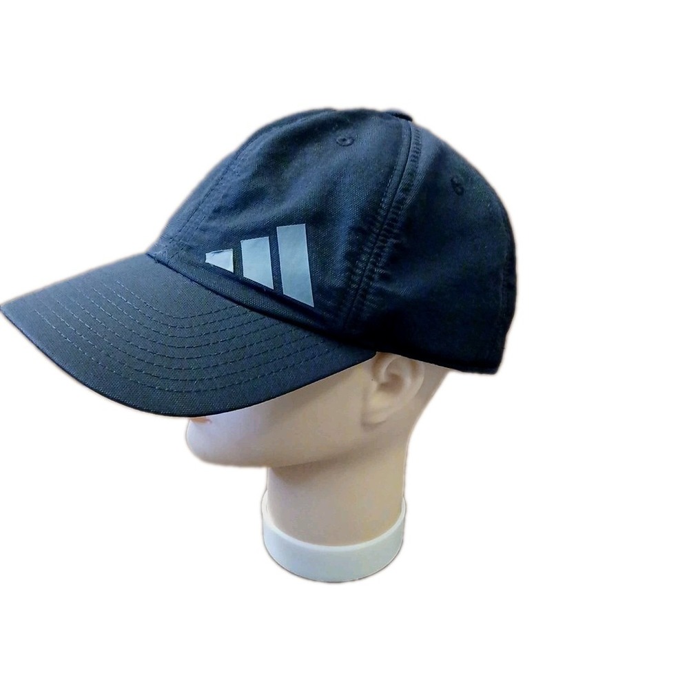 Adidas Strapback‎ Relaxed Men Adjustable7.5/8 Cap Black Light Weight Nylon #1325